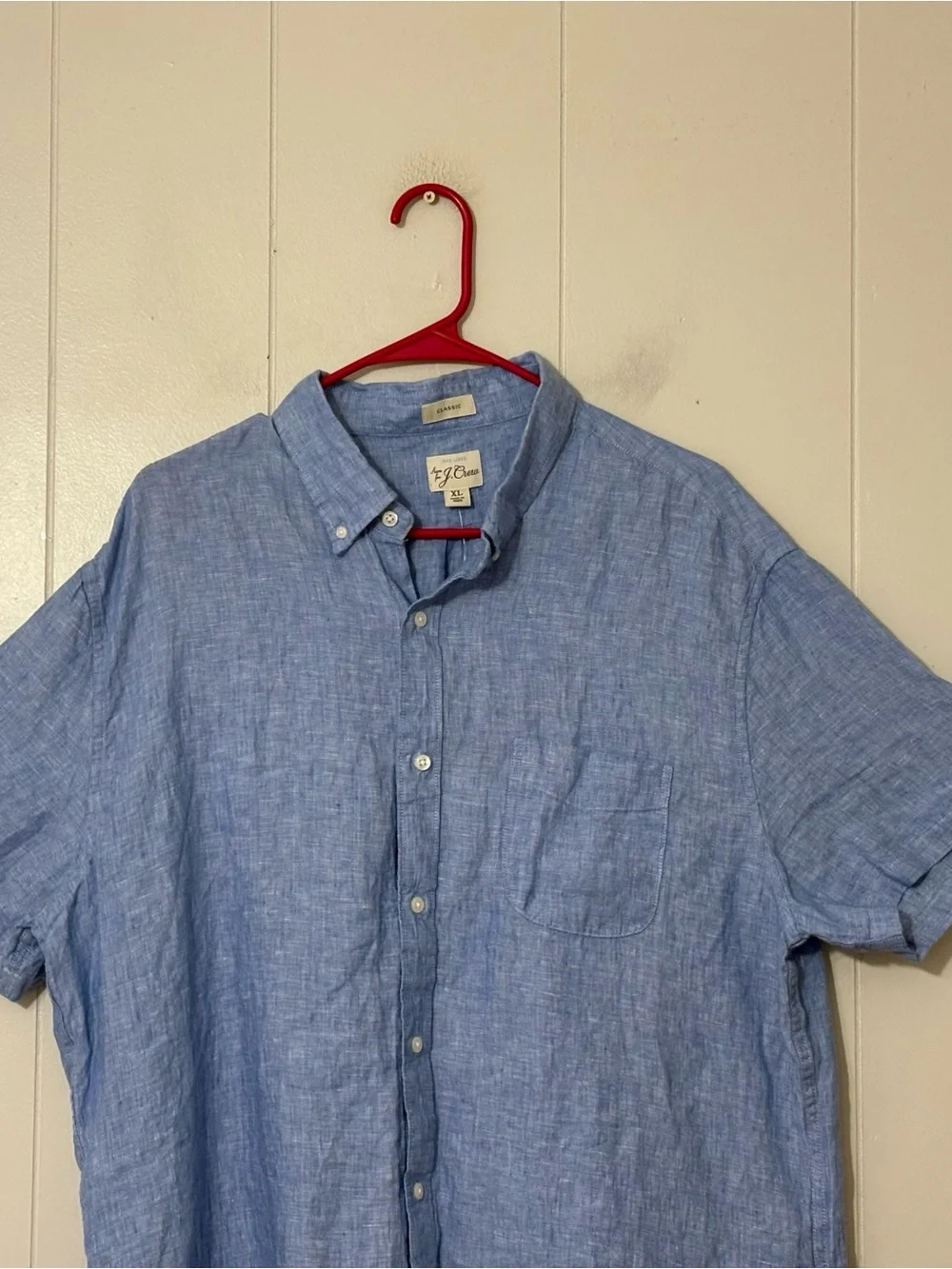 J.Crew Baird McNutt Irish Linen Shirt XL Blue Short Sleeve Button Front NWT - Picture 4 of 15